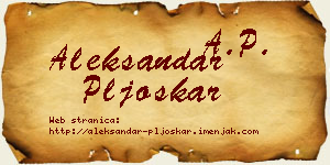 Aleksandar Pljoskar vizit kartica
